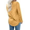 thumbnail image 2 of Oalirro Women's Autumn Winter Solid Round Neck Long Sleeve Tunic Top, 2 of 6