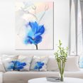 thumbnail image 1 of Beautiful Blue Flower Watercolor - Floral Canvas Art Print, 1 of 4