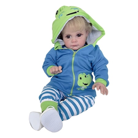 Realistic Looking 24inch 60cm Reborn Toddler Soft Silicone Bebe Doll Reborn Doll Toy for Ages 3+