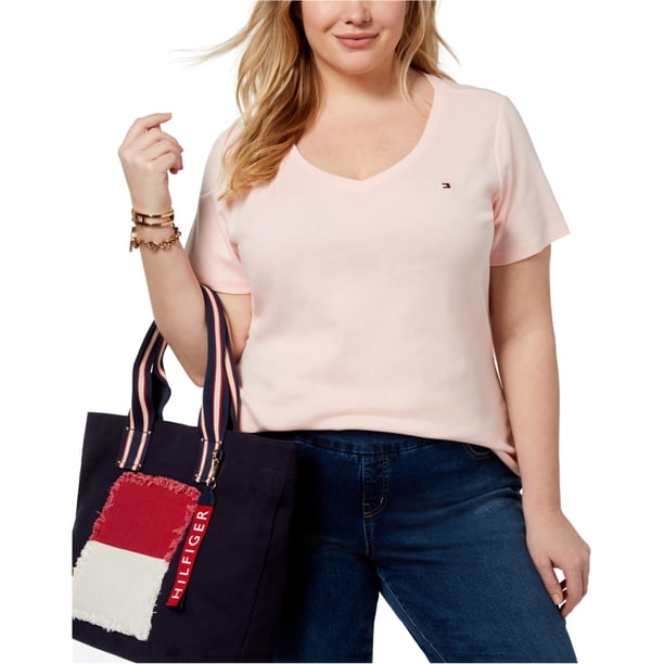 Tommy Hilfiger - Camiseta básica SS para mujer, rosa, 3X