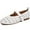White, variant on CHICVOMEY Breathable Mesh Mary Jane Shoes for Women Leather Ballet Flats with Buckle Fashion Fishnet Flats for Women Casual & Work Fashion Flats