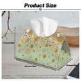 thumbnail image 7 of COEQINE Tissue Holder Dispenser Creative Napkin Tissue Box Holder PU Leather Stylish Rectangle Tissue Case Organizer Decorative Accessories for Home Decoration, Hippie Flower Yellow Green, 2 PCS, 7 of 7