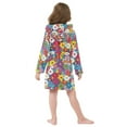 thumbnail image 4 of FORMRS Niños Bathrobe Unisex Hooded Robe Soft Plush Pajamas Sleepwear, Size 4-6T, Whimsical Floral, 4 of 7
