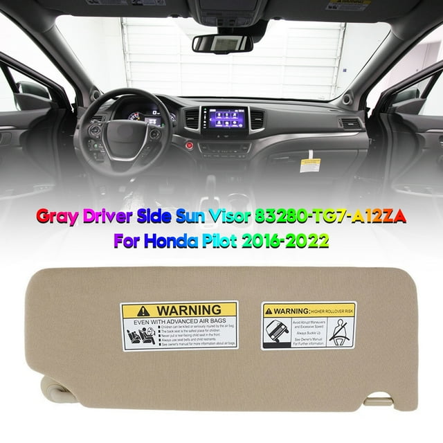 Gray Left Side Sun Visor 83280-TG7-A12ZA For Honda Pilot 2016-2022
