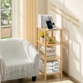 thumbnail image 5 of LELELINKY 4-Tier Tall Wooden Bookshelf with Storage, Industrial Modern Bookcase for Small Spaces, Living Room, Wood, 5 of 7