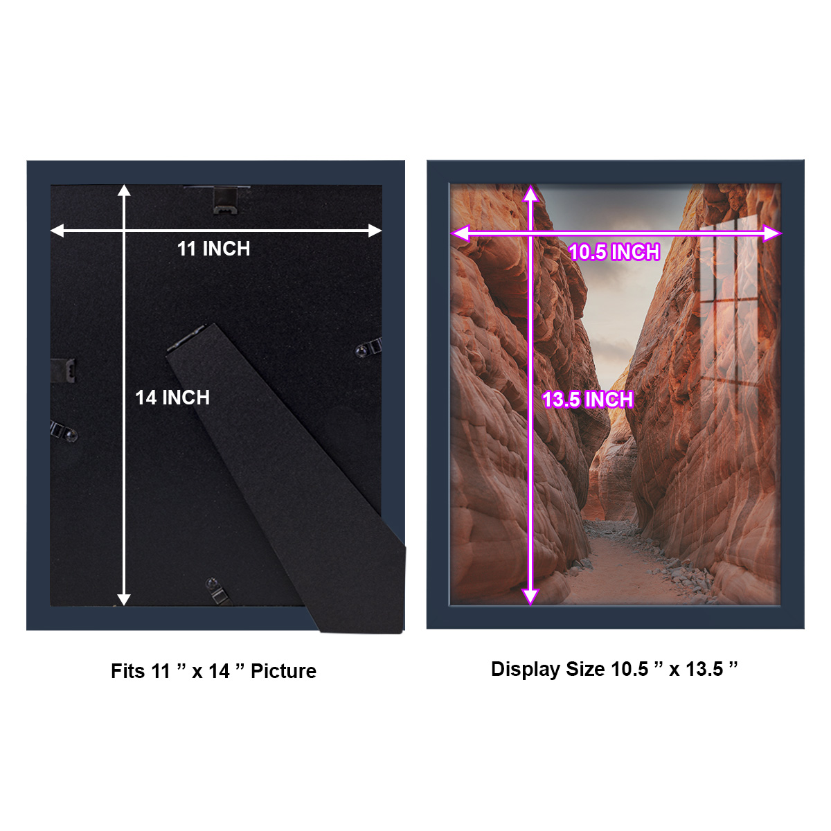 Modern 11 in. x 14 in. Dark Blue Picture Frame (Set of 4)