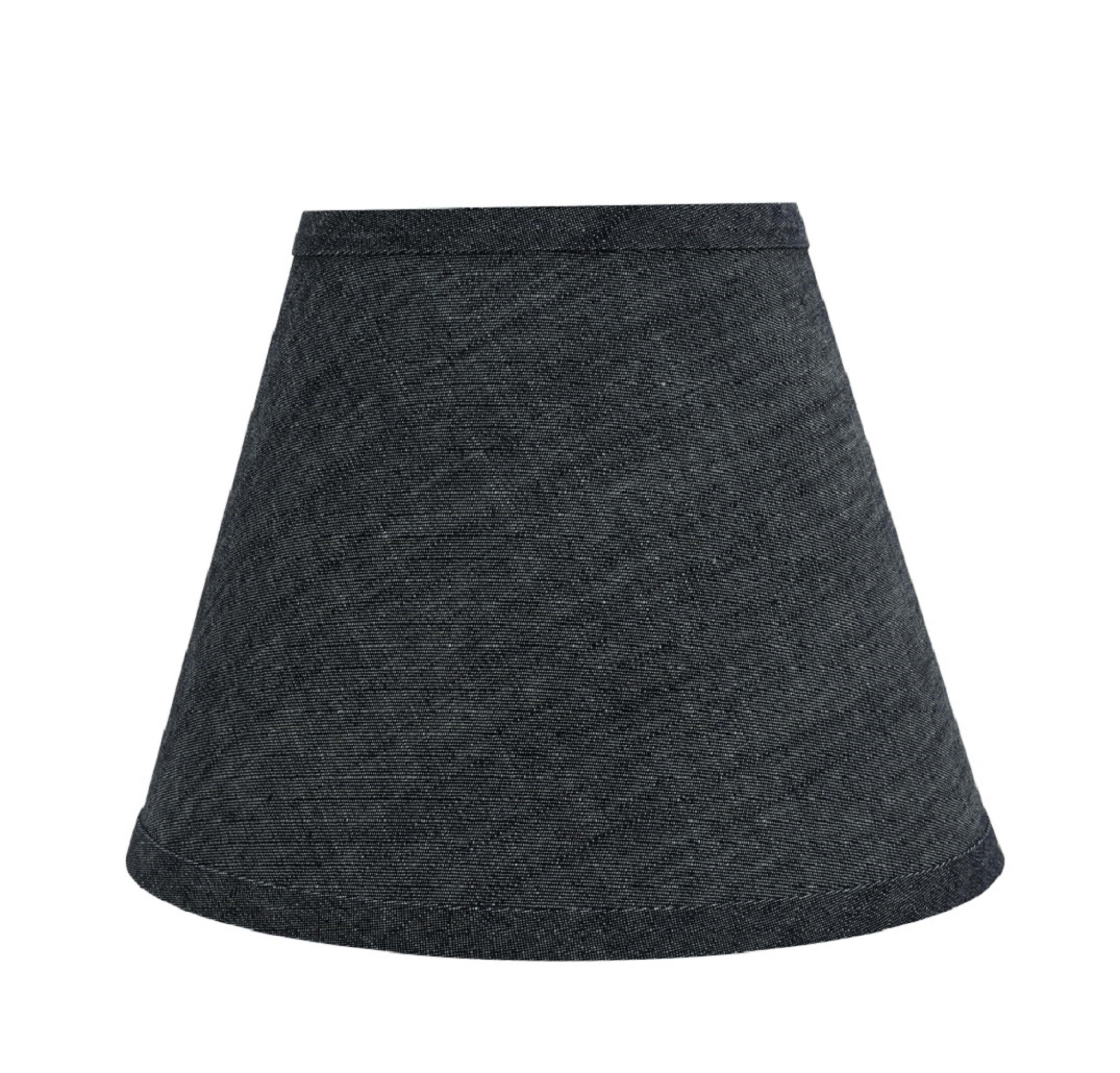 Grey-Blue Denim Fabric Empire Lamp Shade, 9" Wide