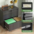 thumbnail image 4 of 2 Drawer Lateral File Cabinet with Lock, Filing Cabinets for Home Office, Storage Cabinets for Hanging Files Letter/Legal/F4/A4, Require Assembly(Black), 4 of 6