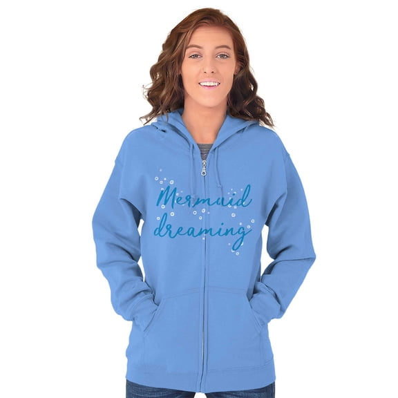 Mermaid Dreams Water Babies Beach Day Zip Hoodie Sweatshirt Women Brisco Brands 2X
