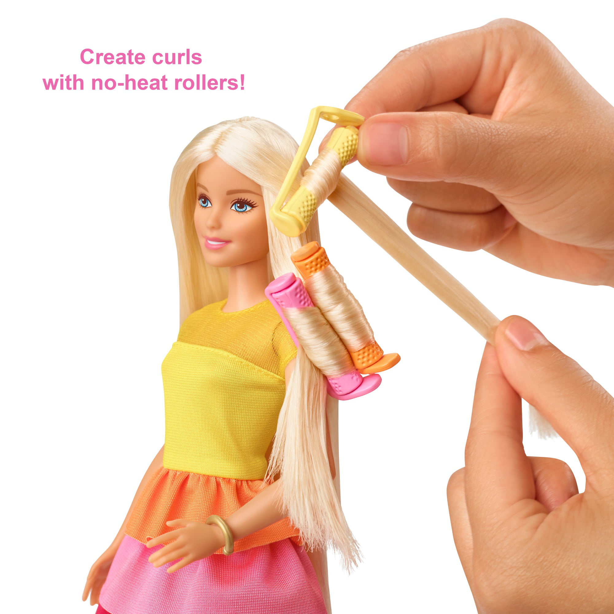 MATTEL GBK25 BARBIE ULTIMATE CURLS HAIRSTYLING DOLL PLAYSET WITH NO HEAT CURLING 