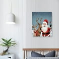 thumbnail image 3 of JEUXUS Christmas Style Santa Claus with Reindeer Modern Abstract Canvas Art Wall Decor Artwork Picture Framed Oil Painting for Bedroom Living Room Bathroom Office Home Decoration,16x20in, 3 of 4