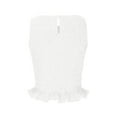 thumbnail image 7 of Usmixi Womens Tank Tops Sexy Elastic Waist Slim Fit Ruffle Hem Going out Tank Tops Summer Fashion Solid Round Neck Sleeveless Shirts Blouse White XL, 7 of 7