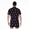 thumbnail image 2 of Purple And Teal Lightning Pattern Short Sleeve Men'S Rompers Casual Summer Jumpsuits Outfit, 2 of 4