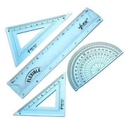 Uxcell Math Set Flexible Rulers with Protractor Triangle Ruler 15cm 6-inch Straight Ruler