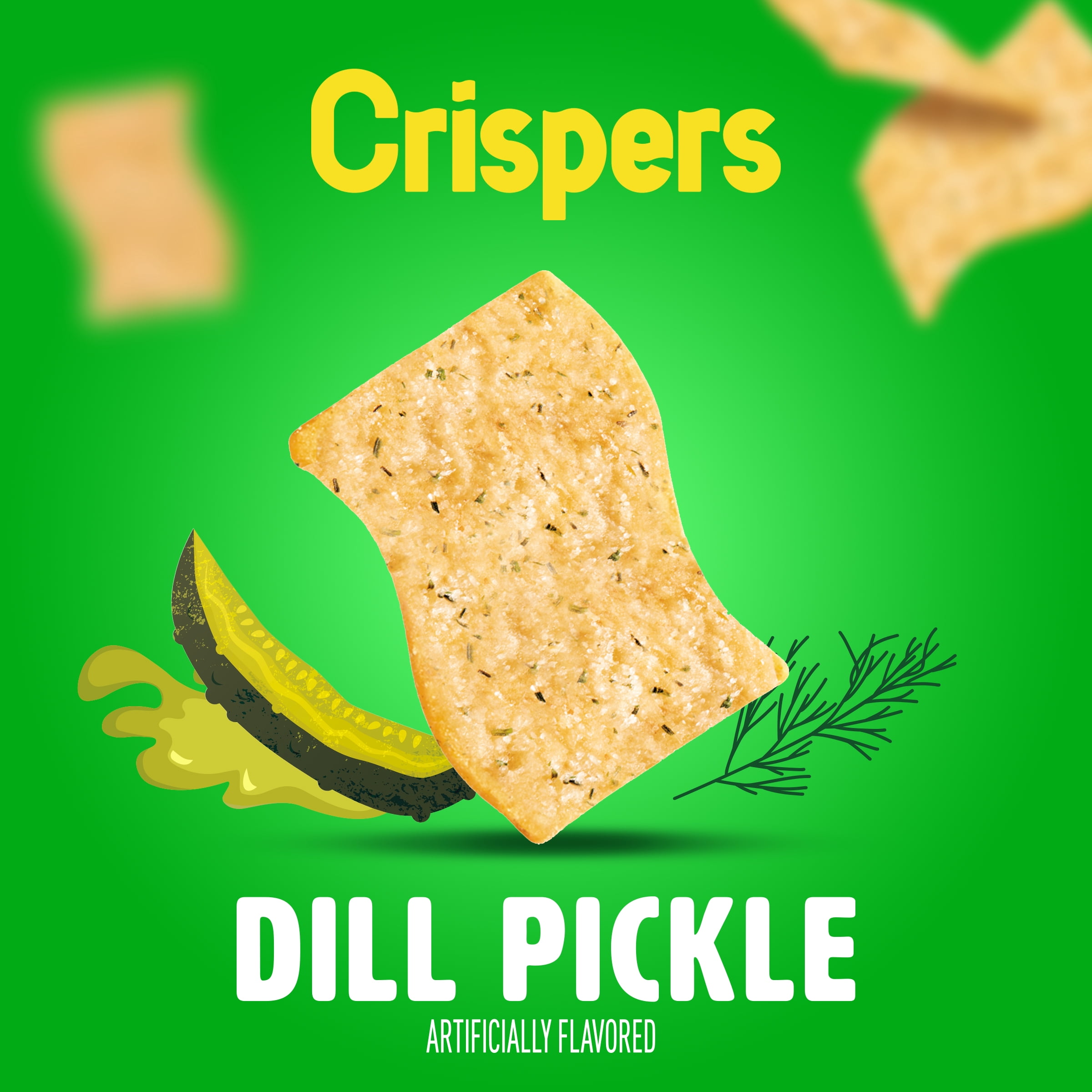 Crispers Dill Pickle Flavor Baked Snacks, Crunchy Snacks, 5.11 oz