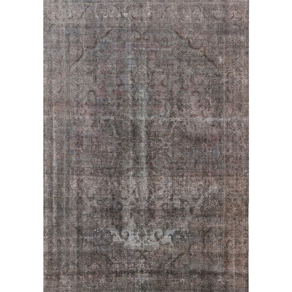 Ahgly Company Indoor Rectangle Mid-Century Modern Gunmetal Gray Oriental Area Rugs, 4' x 6'