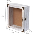 thumbnail image 2 of Shadow Box 11x13 Display Case, 5 Inch Extra Deep Shadow Box Frame , Acrylic Door, White Solid Wood Shadow Box with Linen Back & Pins, Rustic Metal Corners, Wall Mounted Keepsake Display Cabinet, 2 of 13
