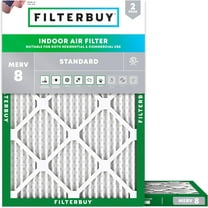 Filterbuy 16x22.25x1 MERV 8 Dust Defense, Pleated HVAC AC Furnace Air Filters (2-Pack)