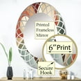 thumbnail image 3 of Designart "Symmetrical Visions Orange Green Harmony" Abstract Shapes Round Wall Mirror - Modern Oval Printed Decorative Oversized Mirror - Multiple Color Options, 3 of 4