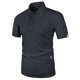 thumbnail image 5 of Camiseta informal de manga corta y color liso para hombre - Tejido ligero y transpirable - Cuello clásico para ocasiones informales de verano, 5 of 5