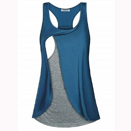

gakvov Breastfeeding Nursing Tops For Women Maternity Shirts Sleeveless Comfy Pumping Tank Top Tee Pregnancy Vest Tops T-Shirt