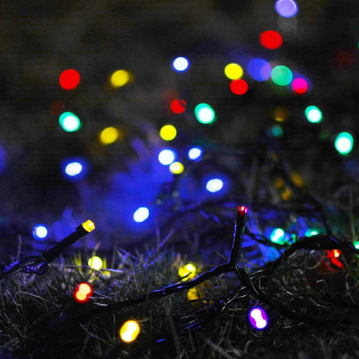 Pack of 2 64 ft 200 LED Multi Color Outdoor Solar String lights for Garden Wedding Party Lamps