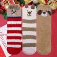 thumbnail image 3 of PUMIER 3 Pairs Womens Fuzzy Socks Winter Warm Fluffy Soft Slipper Home Sleeping Cute Animal Socks Christmas Socks, 3 of 6
