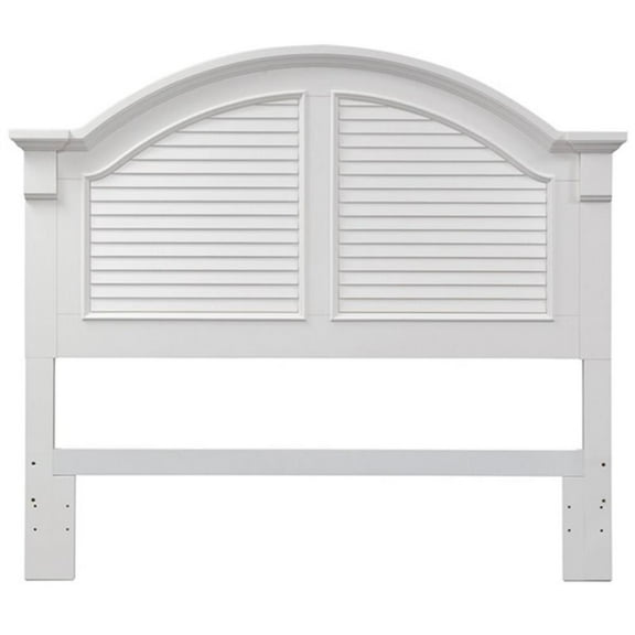 Bowery Hill Arched Crown Farmhouse Wood Queen Panel Headboard in White