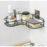 Costyle Corner Shelves - Wall Mounted Kitchen Bathroom Organizer Storage Holder Rack, Black
