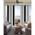 thumbnail image 4 of Black Grey Stripes Blackout Curtains 54 Inches Long for Bedroom,White Striped Vertical Modern Geometric Thermal Insulated Room Darkening Black Out Window Curtain Panels Grommet Drapes for Living Room, 4 of 8