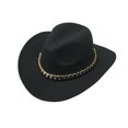 thumbnail image 2 of Eoperou Unisex Vintage Wide Brim Warm Hat Western Cowboy Hat British Style Jazz Cap for Outdoor Daily Life, 2 of 8