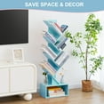 thumbnail image 3 of Tree Bookshelf - 6 Shelf Retro Floor Standing Bookcase, Tall Wood Book Storage Rack for CDs/Movies/Books, Utility Organizer Shelves Bedroom, Living Room, Home Office, Rustic Brown, 3 of 8