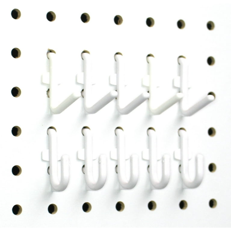 White Peg Board Hook Kit Garage Tool Storage Pegboard 50 pieces J Hook Style White Peg Board Hook Kit Garage Tool Storage Pegboard 50 pieces J Hook Style