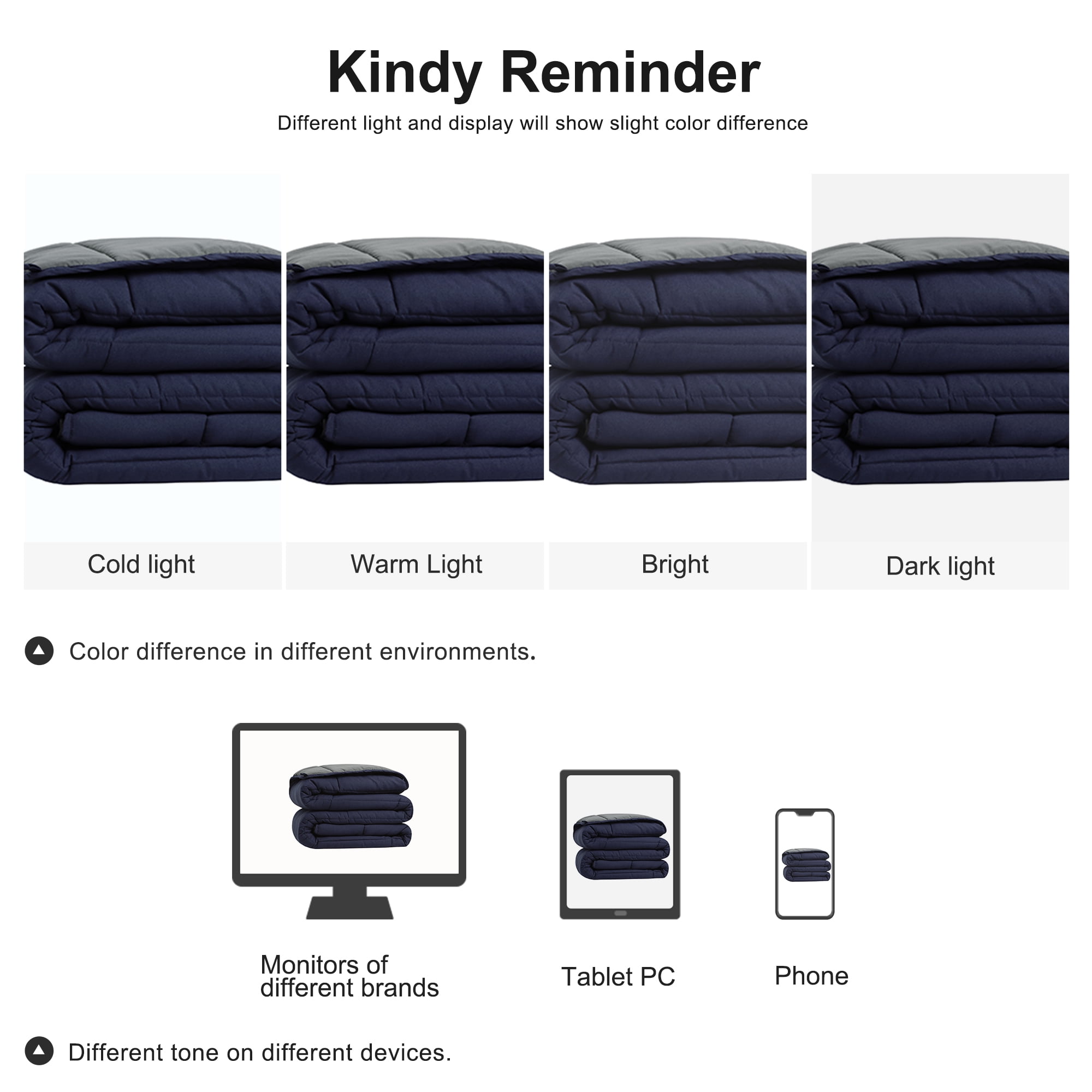 Unique Bargains Quilt Lightweight Down Comforter Dark Gray/Navy Twin