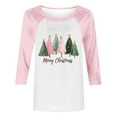 thumbnail image 4 of LckLvx Chandails de Noël pour Femmes Col Rond Manches 3/4 Raglan Hauts Mignons Graphiques Décontractés T-Shirts, 4 of 4