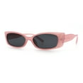 thumbnail image 4 of Womens Narrow Rectangle Subtle Cat Eye Retro Plastic Sunglasses Pink - Black, 4 of 8
