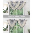thumbnail image 4 of Vintage Navy Blue Roses Sheer Waterfall Valance Curtains for Window, Spring Floral Elegant Pastoral Retro Art Rod Pocket Sheer Topper Swag Curtains for Living Room, Kitchen 38.5"W x 47.2"L, 1 Panel, 4 of 7