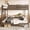 Brown, variant on Queen Bunk Bed with Storage Shelf and Bookshelf, Wood Bunk Bed with Ladder and Guardrails, Detachable Design, Brown,Ships 2 Pkgs