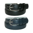 thumbnail image 1 of CTM® Kid's Basic Leather Dress Belt (Pack of 2 Colors), 1 of 3