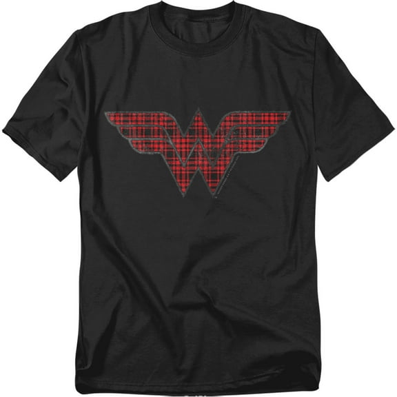 DC Comics Wonder Woman T-Shirt Plaid Wonder Woman Logo Unisex Graphic Tee For Men & Women