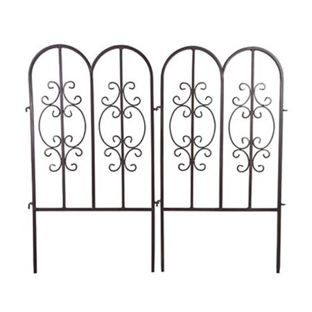 Montebello Short Outdoor Decorative Fence, Set of 2, Gunmetal