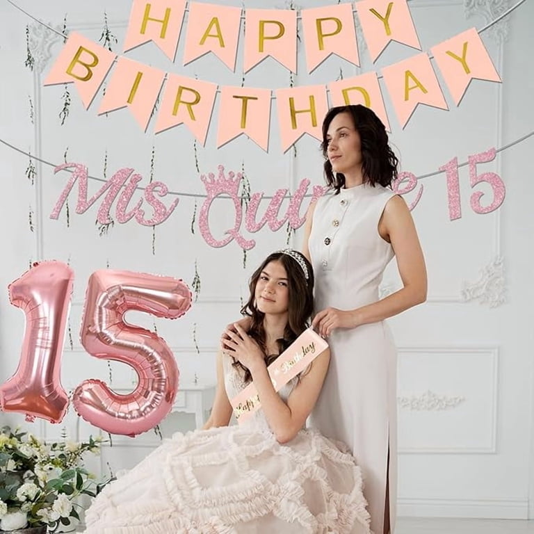 15th Birthday Decorations for Girls Rose Gold, Mis Quince 15  display picture 2