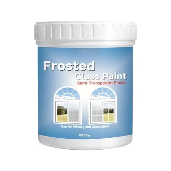 350g Frosted Glass Privacy Paint, Waterproof UV Resistant Frosted Glass Coating with Brush, Interior & Exterior Window Paint for Bathroom Kitchen Room Sliding Door Glass Surfaces,Light blue