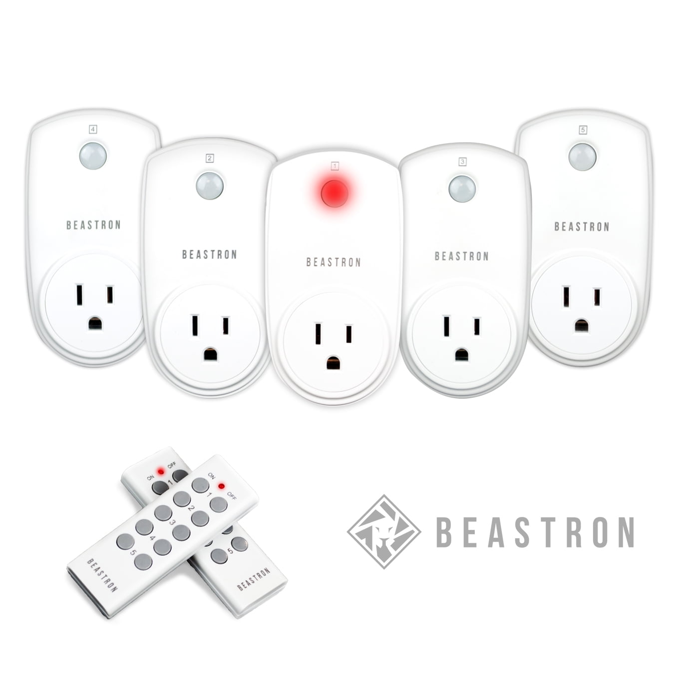 Wirelessly Turn Power On Off Wireless Electrical Outlet Plug for Household Appliances Lamp Light Wireless Outlet Switch with Remote Control 3 Pack with 1 Learning Code Remote Control