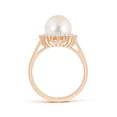thumbnail image 2 of ANGARA Freshwater Cultured Pearl Ring with Floral Halo in 14K Rose Gold for Women | June Birthstone, Birthday, Anniversary, Jewelry Gift for Women | Pearl Ring, 2 of 8