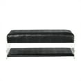 thumbnail image 3 of Inspired Home Zephyra Galileo Leather Bench Acrylic Sides Bottom Shelf, Charcoal Grey Croc, 3 of 8