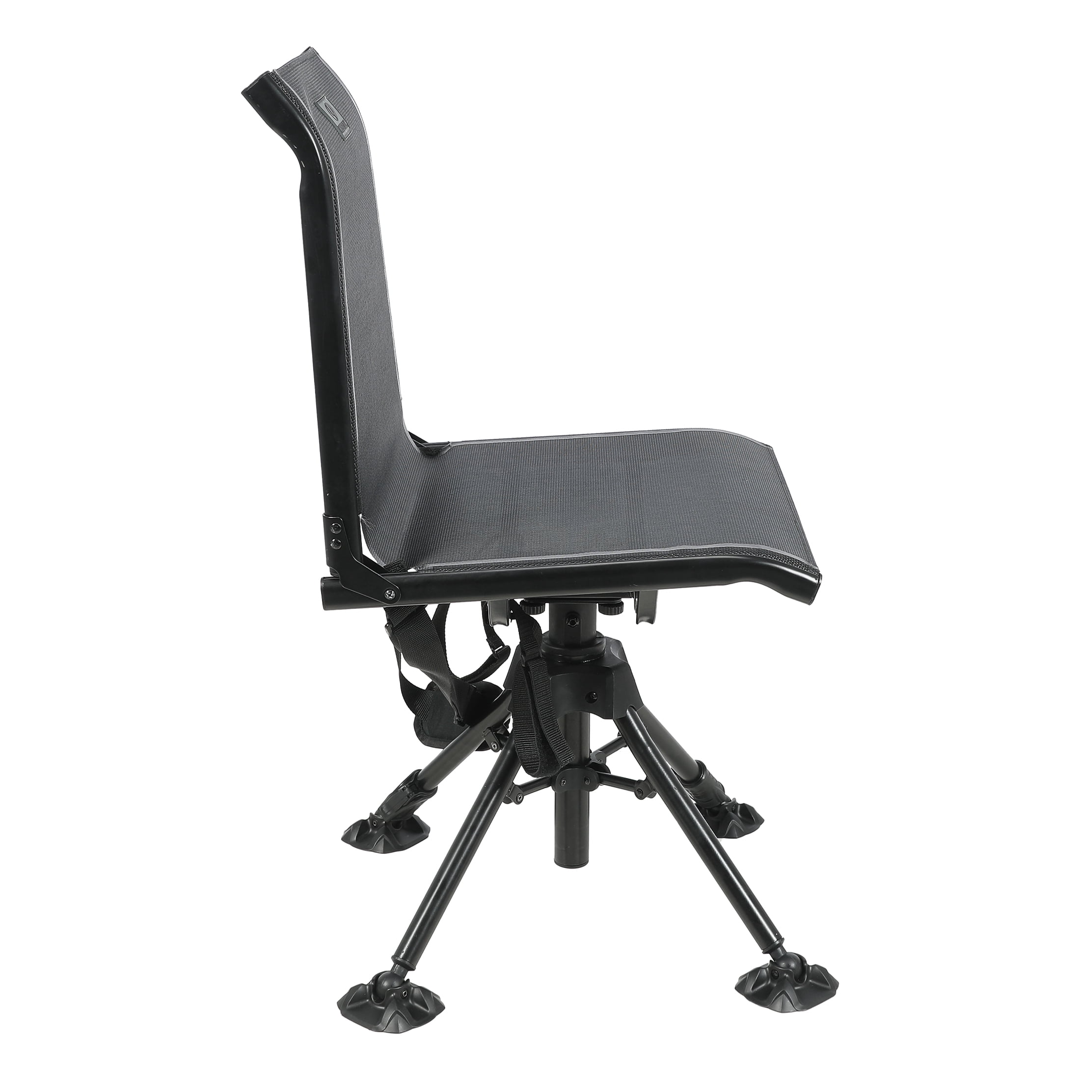 Mossy Oak 360 Degree Swivel Blind Chair with Adjustable Legs, Black