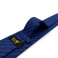 thumbnail image 4 of Mens Tie Navy Royal Blue Green Stripes Necktie Formal XL Extra Long 63", 4 of 5