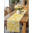 thumbnail image 4 of Burlap Table Runner 60 Inches Long, Yellow Ocean Starfish Shells Non-Slip Kitchen Table Runners for Dining Room Everyday Use Party Table Decorations Abstract Conches Corals, 4 of 9