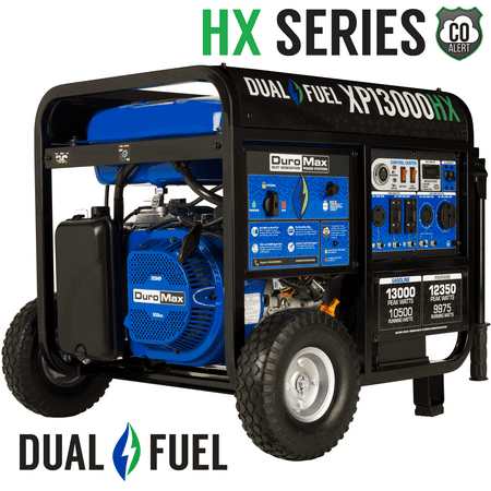 DuroMax XP13000HX 13 000 Watt Portable Dual Fuel Gas Propane CO Alert Generator